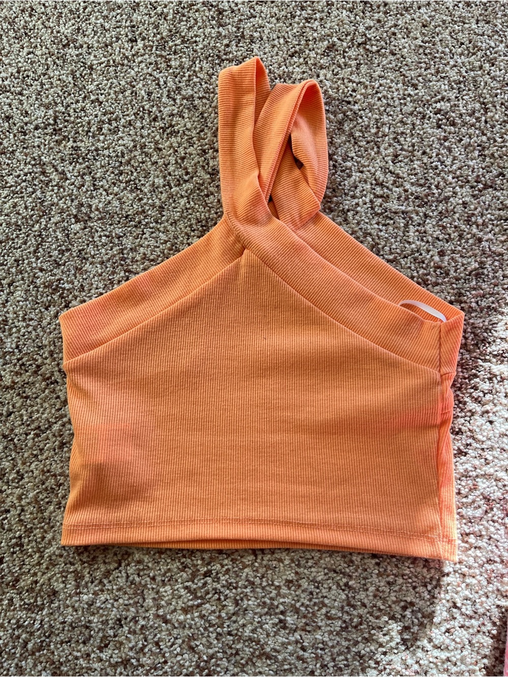 Women's Ribbed Crop Top - Orange